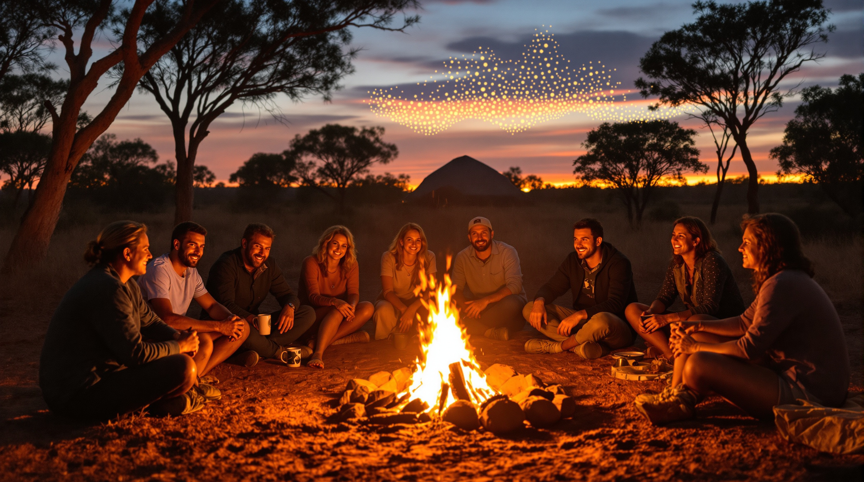 Australian outback community gathering